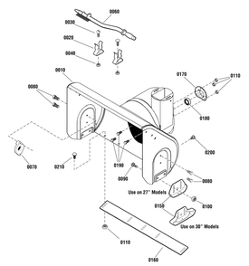 Auger Housing Group Diagram and Parts List for 1695952 2010 Briggs and Stratton Snow Blower